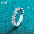 Silver 925 Original Total 3 Carat Brilliant Cut Pass Diamond Test Round&Emerald D Color Moissanite Ring for Women Fine Jewelry