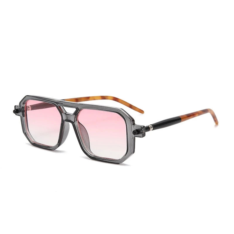 Fashion Trend Personalized Double Beam Pilot Sunglasses Unisex Street Photography Anti-Blue Light Glasses Frame