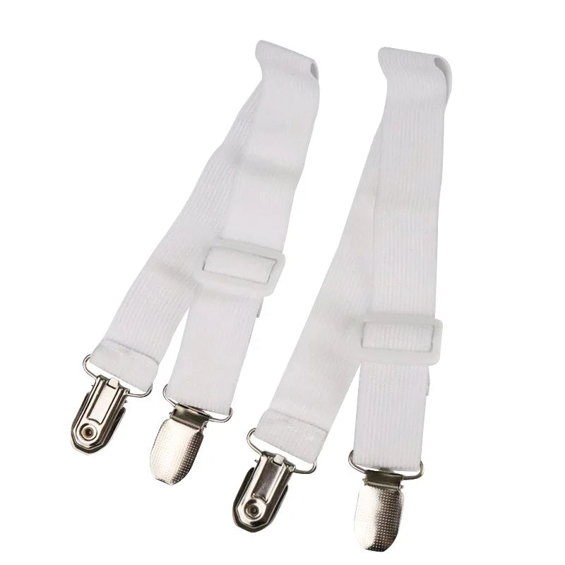 Adjustable Elastic Sheet Straps Heavy Duty Bed Sheet Grippers Suspenders Bed Sheet Fasteners Elastic Hook Loop Strap