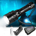2000 Lumens Highest Waterproof Rating Professional IP68 With Hand Rope 18650 Battery L2 Led Diving Torch Light Flashlights