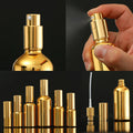 UV Gold Glass Spray Pump Bottle with Mist Sprayer for Skin Care Serum Massage Oil Perfume 5ml to 100ml Sizes Available