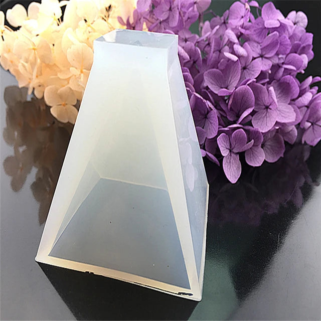C-0104 DIY Wholesale Triangle Pyramid Shape Transparent Epoxy Silicone Mold for DIY Making