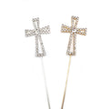 7cm Decorative Cross Crystal Rhinestone Cake Topper Cross Baptism Cake Topper for Christening Cake Decoration