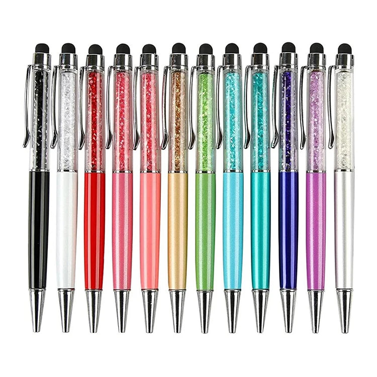 JR JR-018 Hot Sale Sports Metal Promotion Gift Crystal Ball Pen Custom Logo Eco-Friendly Ink 2-in-1 Styli for Promotional Use