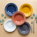 Wholesale Modern Design Cheap Bulk Multi-colored Round Deep Ceramic Soup Plates Sets Dinnerware