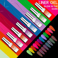 JTING 12 Colors Nail Art Glow in the Dark Liner Gel Polish OEM Private Label Nail Gel Art Liner Set with High Quality Brushes