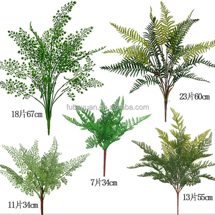 S03 Wall Decor Crepple Leafy Plant Artificial Plants Landscaping Decoration Artificial Fern Green Plant Persian Leaves for Decor