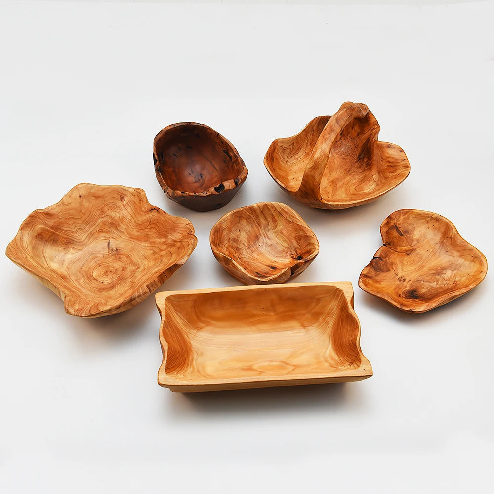 Guansen  Tableware Root Plate   Wood Dinner Tableware Plates Serving Premium 4 Section Pine Root Plate Dry Fruit Tray