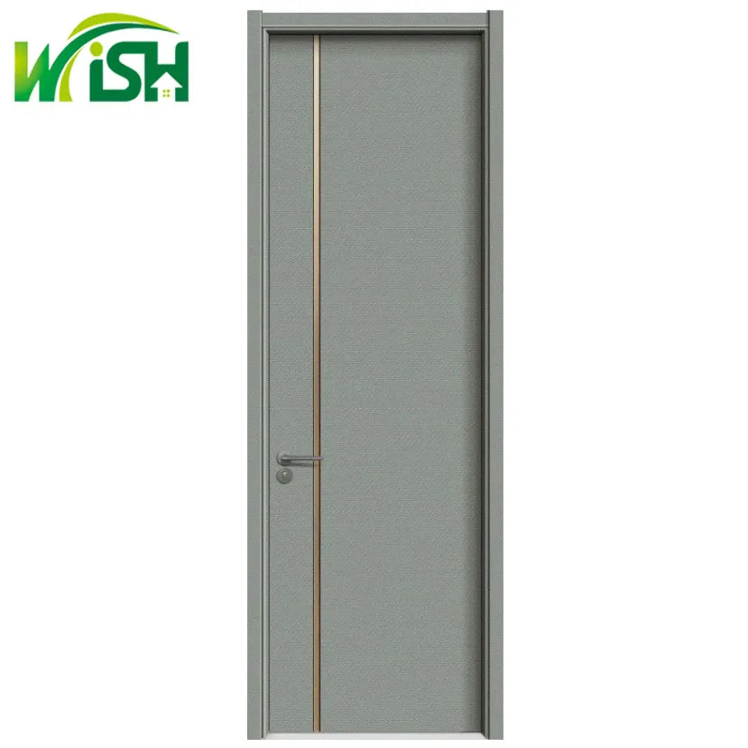 High Quality Modern Interior Soundproof Paint Free Carbon Crystal Fireproof Interior Wooden Door HDF Slab Doors