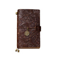 AIGUONIU Original Retro Carved Cowhide Travel Notebook Manual Notebook Stationery Hand Ledger Creative Diary with Leather Cover