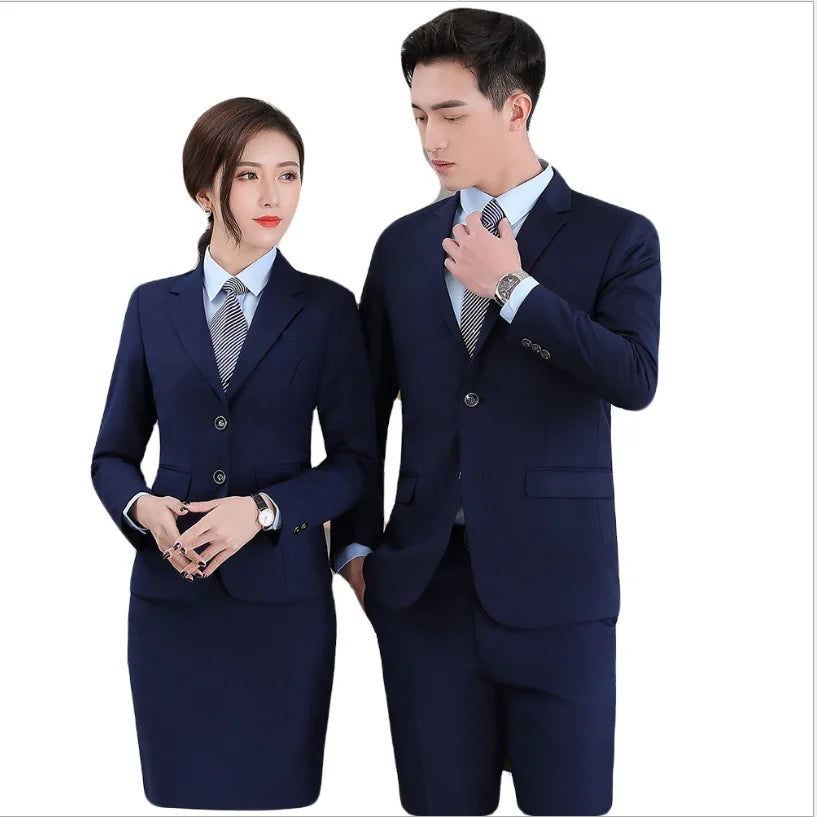 Wholesale Custom Professional Black Suit Set for Commuting Insurance Bus Bank Work Clothes Formal Attire Business Suit Set