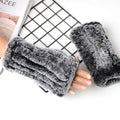 Fashion Real Rex Rabbit Fur Women's Winter Gloves Genuine Fur Mittens Girl Fingerless Gloves Wrist Warmer Elastic Fluffy