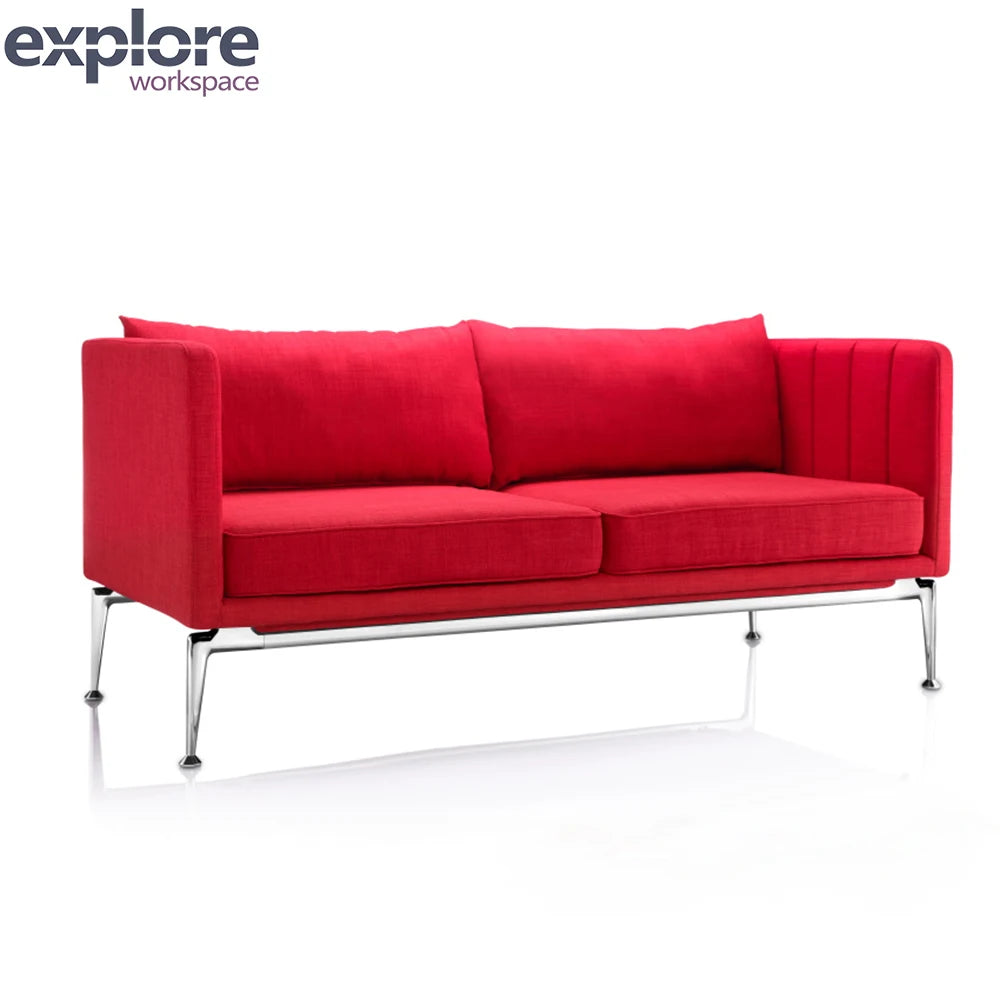 Modern Modular Office Sofa Set with Metal Legs Fabric Upholstery for Home Office & Living Room
