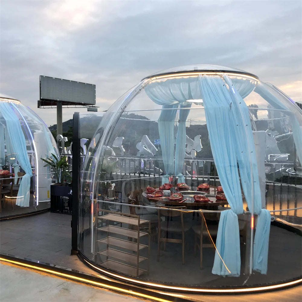 Full House Custom Luxury Glamping Geodesic Spherical Hotel House Garden Bubble Dome Igloo Tent