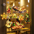 DIY Xmas Decorations Santa Suction Cup PVC Material Semi-manual Craft Light Christmas Tree Decorations Festive Style Window