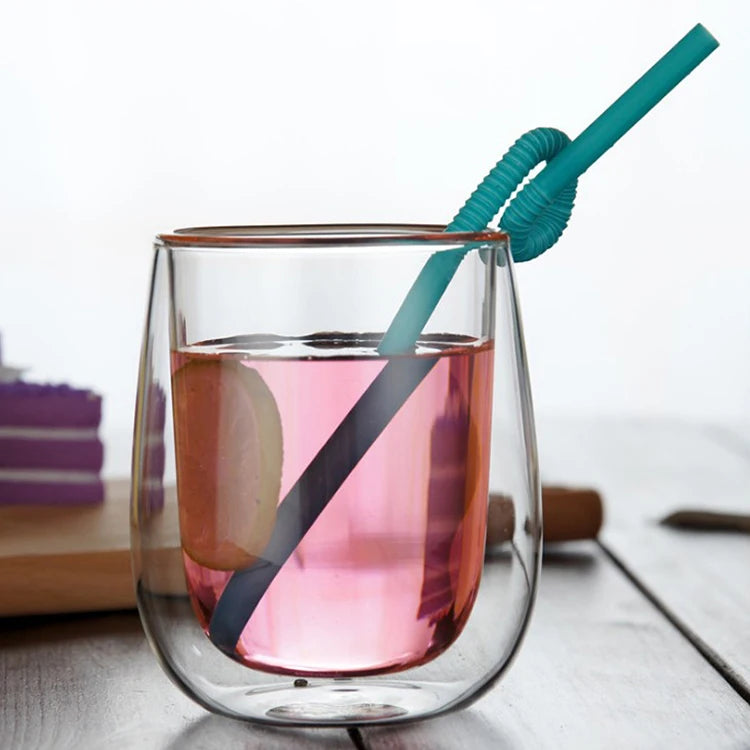 Wholesale 250ml/8 oz Double Wall Stemless Insulated Glass Tumbler Glass Cup Mug Without Egg Shape Double Wall Cup