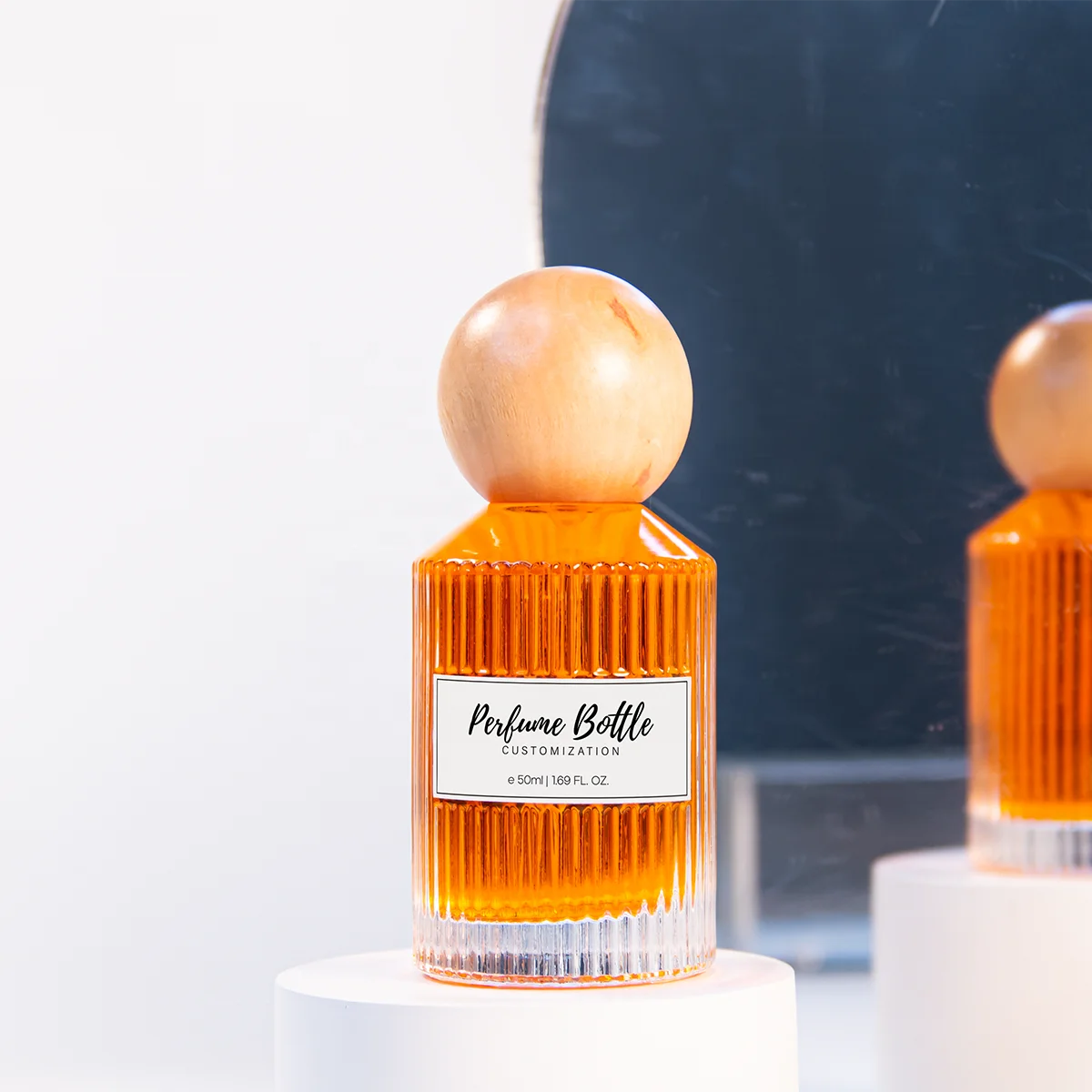 Factory Price Clear Cylinder Glass Perfume Bottles 30ml 50ml 100ml Empty Fragrance Parfum Bottles with Cap for Cosmetics