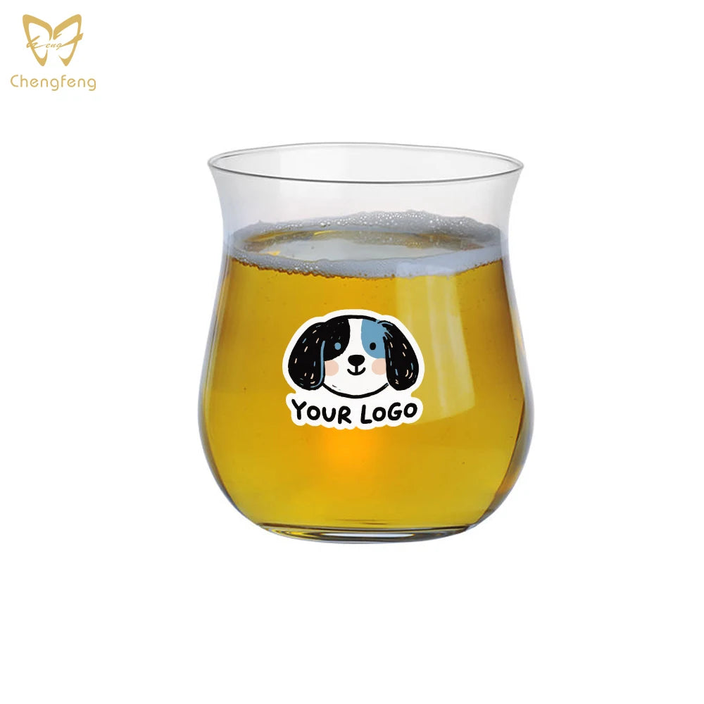 Crystal Stemless 330ml Latte Cafe Cup Martini Brandy Snifter Tulip Classic Beer Glasses Curved Contour Bourbon Wine Glasses