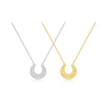 FUAMAY Fashion Gold Plated 925 Silver Crescent Pendant Necklace Dainty Women's Vintage Moon Necklace Suitable for Gift