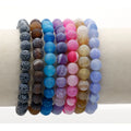 Hot Selling 8mm Weathered Agate Stone Bracelet Trendy Natural Gemstone Bead Bracelet for Women and Men for Anniversaries