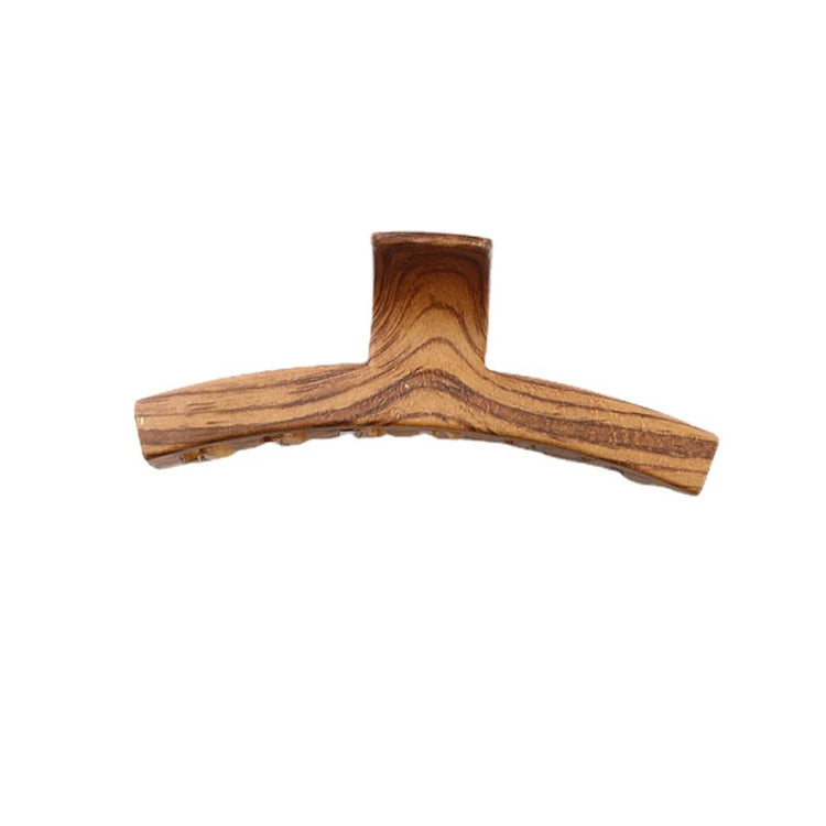 French Vintage Style Hair Accessories Elegant Wood Grain Simple Plastic Hair Claw Clip for Daily Life
