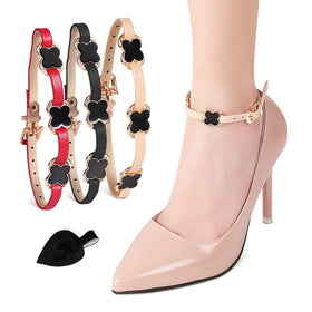 Attachable Ankle Straps for Heels Flats Stilettos and Platforms Anti Falling Soft Comfort PU Leather Shoe Strip Shoelace Kit