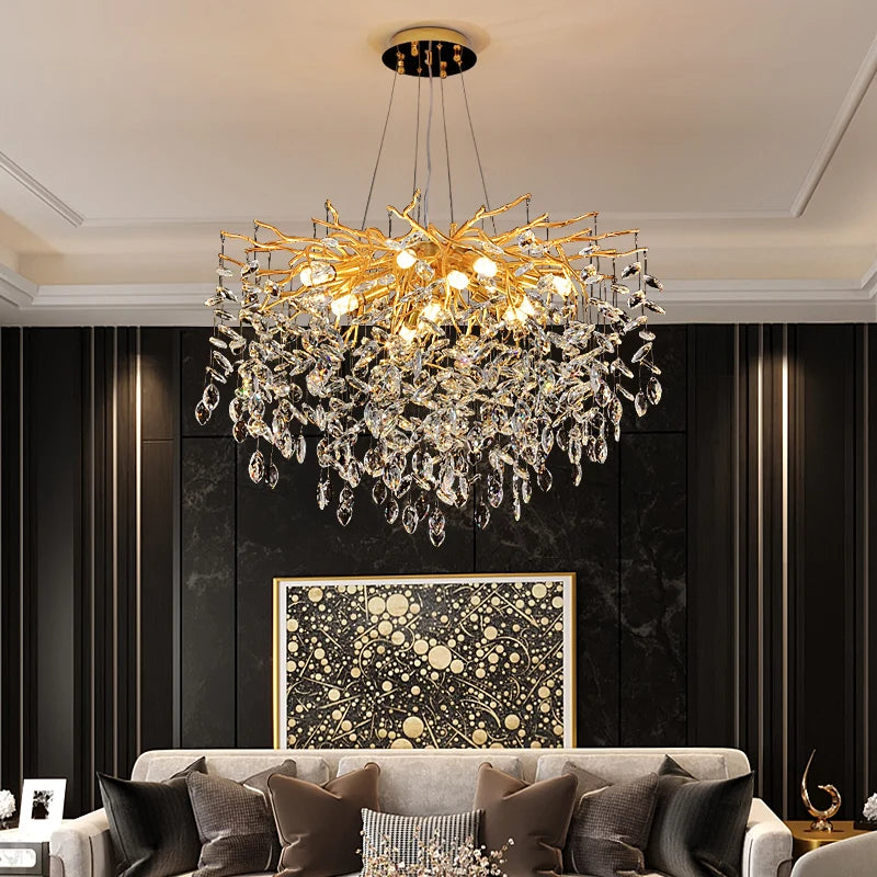 High Selling Post Modern Indoor Decorative Lighting for Hotel Living Room Bedroom Hotel Lobby Crystal Chandelier Light