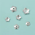 4mm 5mm 6mm Flower Bead Caps 925 Sterling Silver Flower Loose Spacer Bead Caps for Diy Jewelry Making Findings