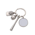 Wholesale Personalized Keychains Custom Photo Sublimation Baseball Keychains Metal Sport Keychain