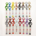 Stock Metal Bar Beaded Key Chain Hooks Stylish Girls Gift DIY Iridescent Keyring Beadable Keychain for Jewelry Making