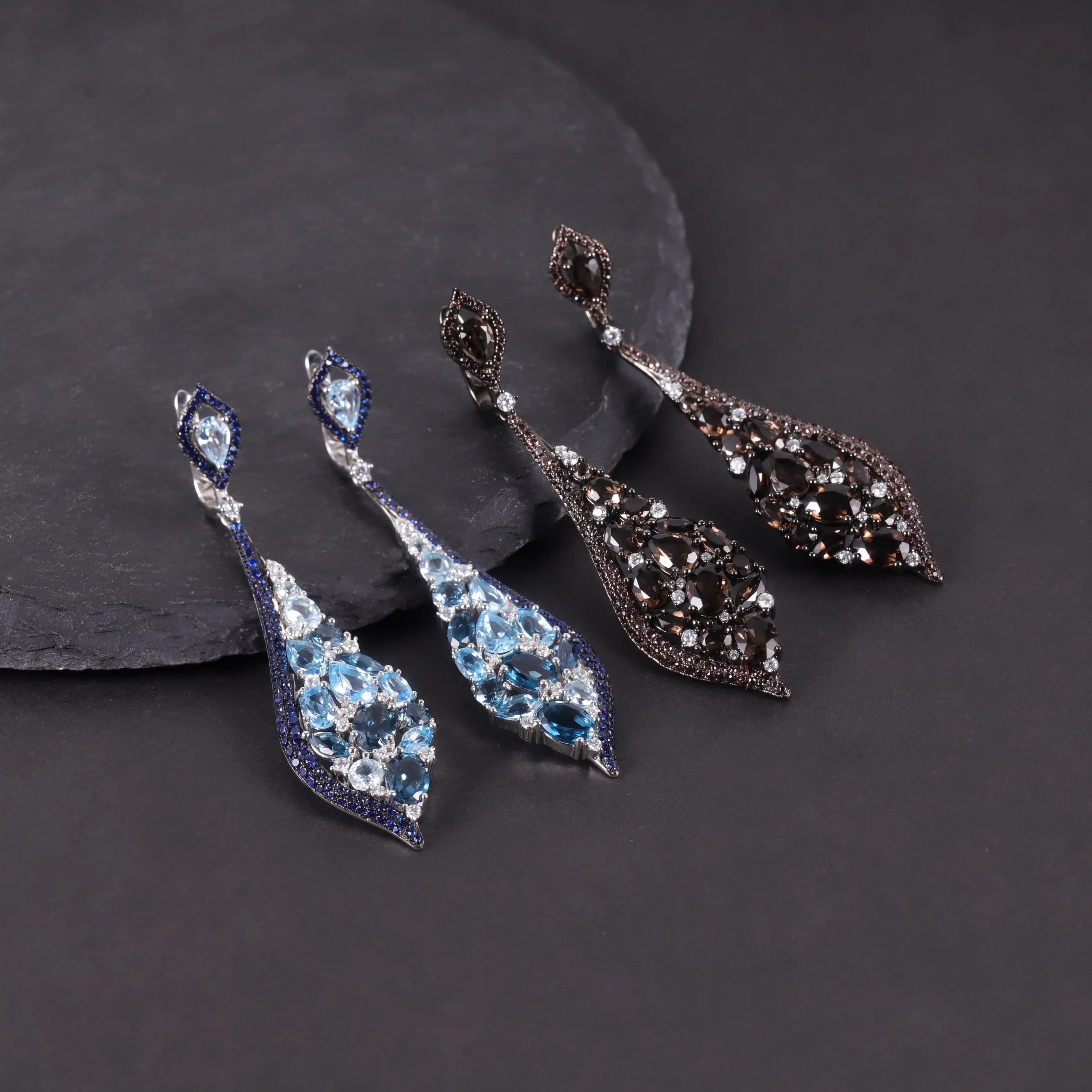 W0458 Abiding Fine Jewelry Natural Gemstone Simple Birthstone Dangling Earrings 925 Sterling Silver Women Drop Earring