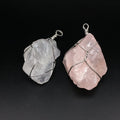 Huiying Hot Sale Clear Quartz Pendant Rose Quartz Tumble Rough Stone Necklace Jewelry