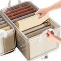 Transparent Foldable Household Storage Box New Multifunctional Plastic Basket with Steel Frame Support Clothes Storage Basket