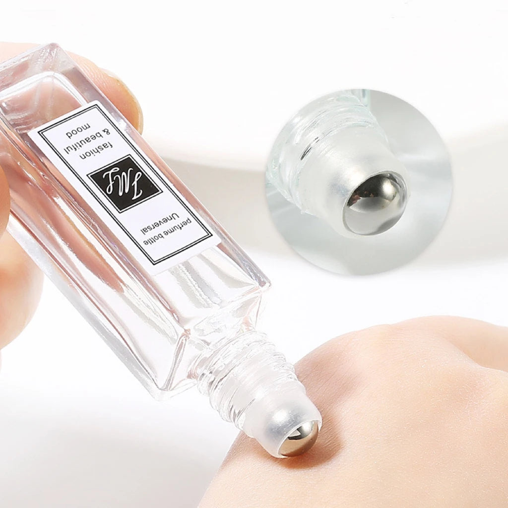 Wholesale 10ml Portable Roll on Square Glass Essential Oil Perfume Roller Ball Glass Bottle Luxury Spray Perfume Bottles Custom