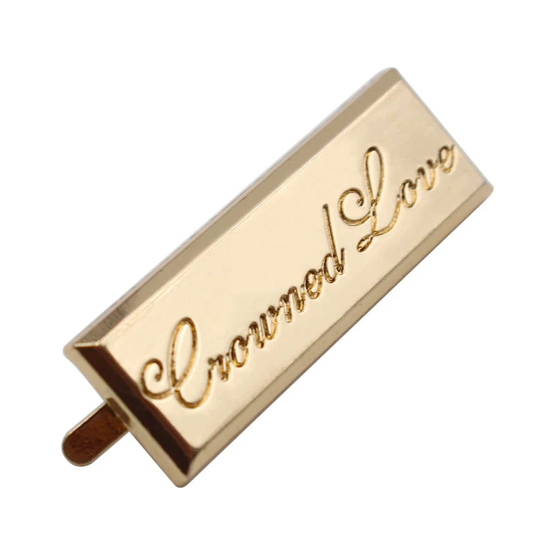Custom Made Metal Brands logo Embossed Metal Labels for Clothing