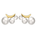 RINNTIN GPE27 Trendy Jewelry Cultured Pearls Stud Earrings 925 Silver 14K Gold Plated Freshwater Pearls Earings for Women