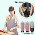 Kitchen Cooking Aprons Unisex Apron for Restaurant Waiter Cafe Waterproof Cotton Waist With 2 Pockets