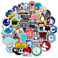 50Pcs Programmer Software Program Stickers Decorative Label for Luggage Laptop Guitar Notebook Skateboard PVC Waterproof Sticker