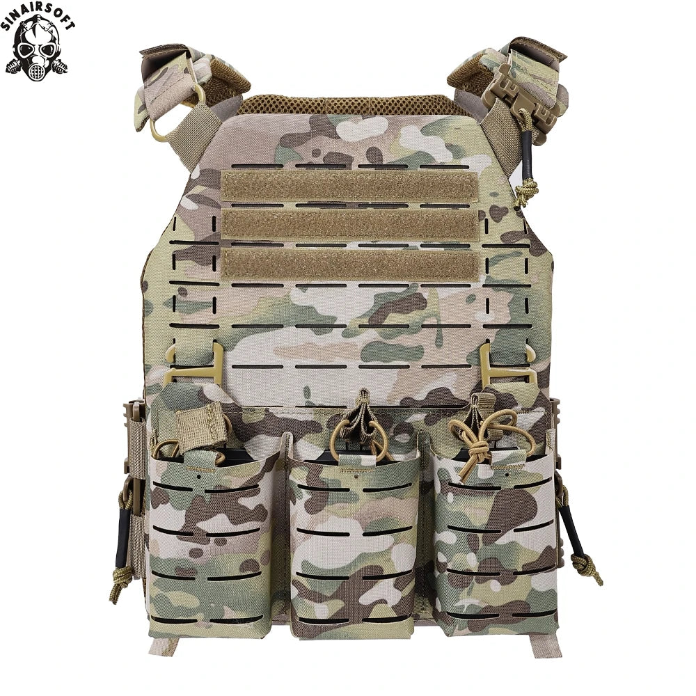 SINAIRSOFT Tactical Nylon Laser Cut Vest With Quick Release Security Molle Multi-camo Plate Carrier Chaleco Hunting Vests