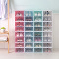 Wholesale Retail Plastic Storage Box Foldable Shoes Container Display Case Shoe Box Organizer with Custom logo