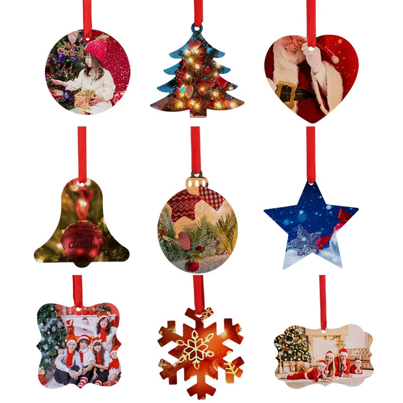 Sublimation Blank 3INCH Christmas Decoration Hanging Ornaments Aluminum Sheet Ornament Blanks for Christmas Tree