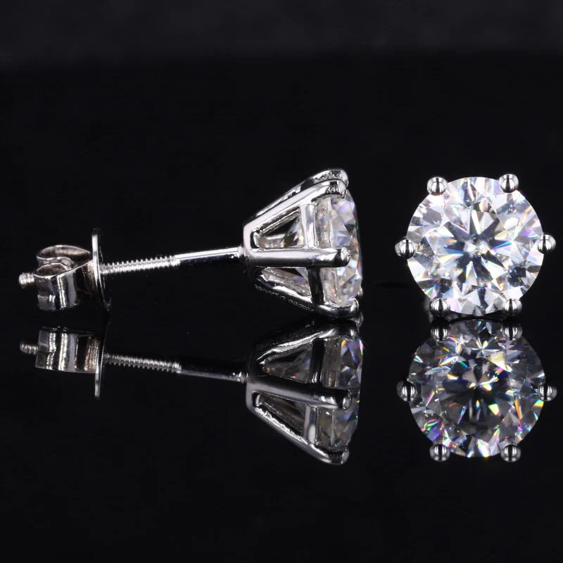Customize Loose Moissanite Gemstone 14k Gold Earrings  Lab Grown Diamond Studs Earrings for Gifts
