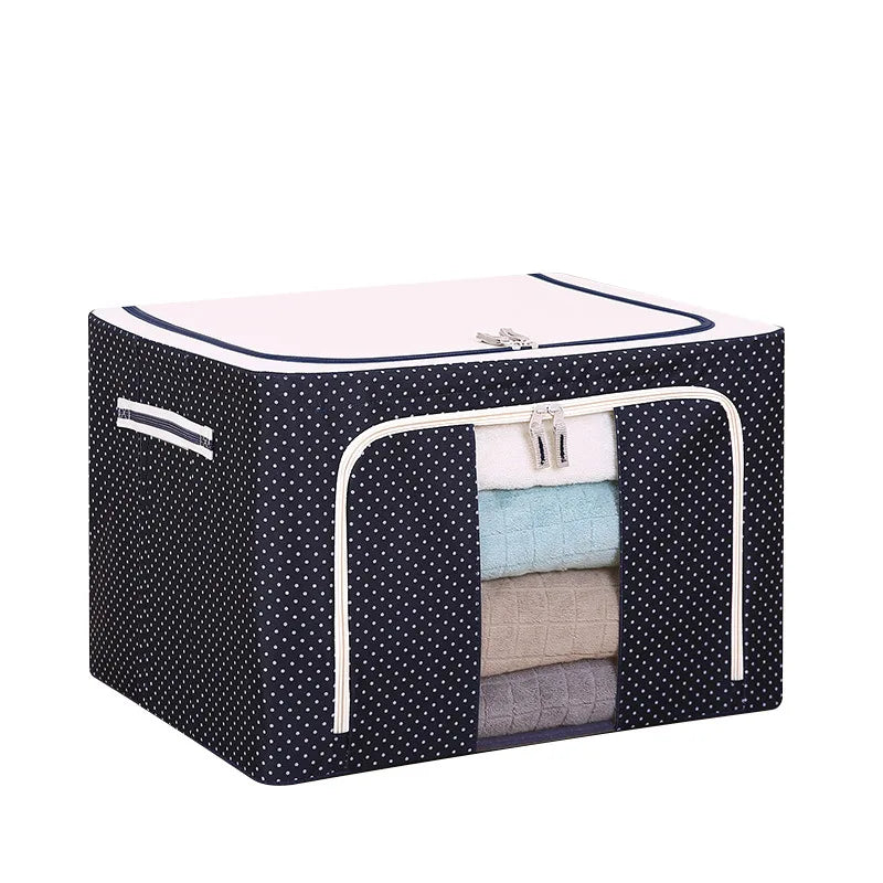 Cheap Hot Selling Clear Window Foldable Stackable Storage Bins Boxes Large Capacity Stackable Organizer With Steel Metal Frame