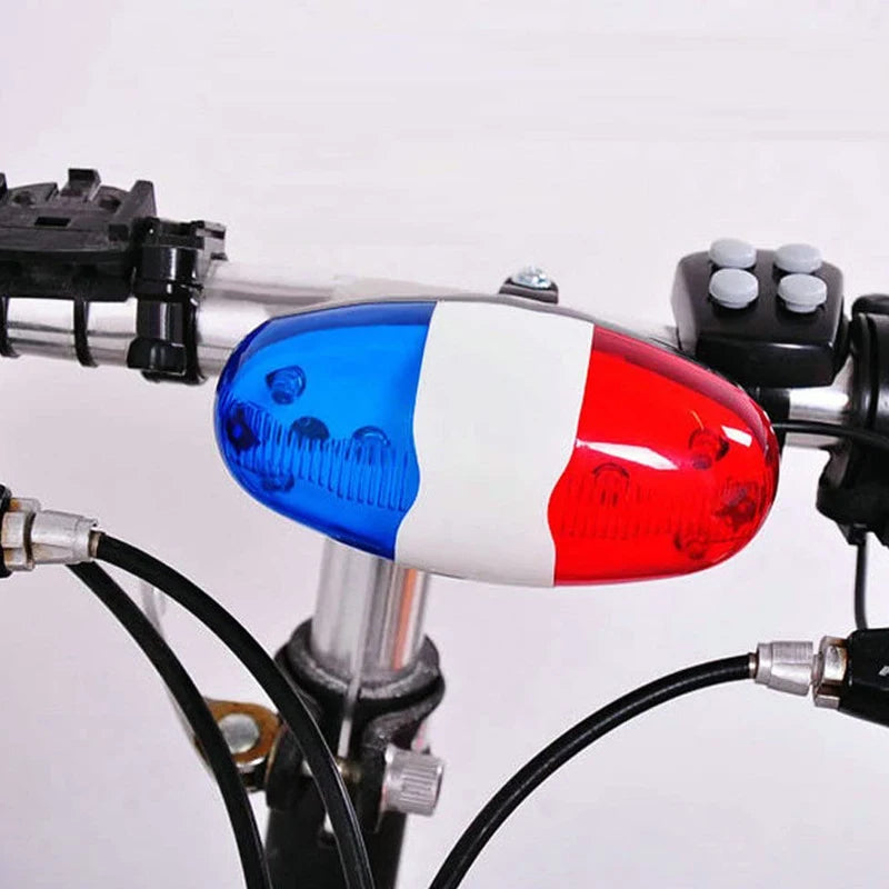 Bicycle Bell Waterproof Electronic Siren Bike Bell Sound Light with 6 LED Lights & 4 Tunes up to 120dB for Safe Cycling