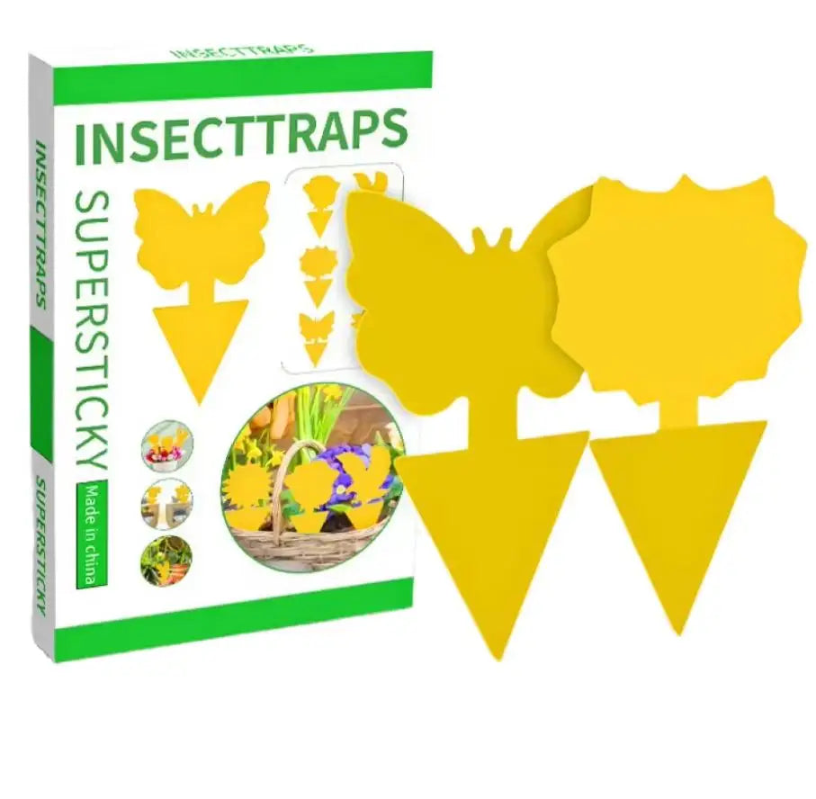 12PCS/ Box Yellow Sticky Traps Gnat Traps for Fruit Fly Strong Sticky Fly Trap for Garden Plant Fruits
