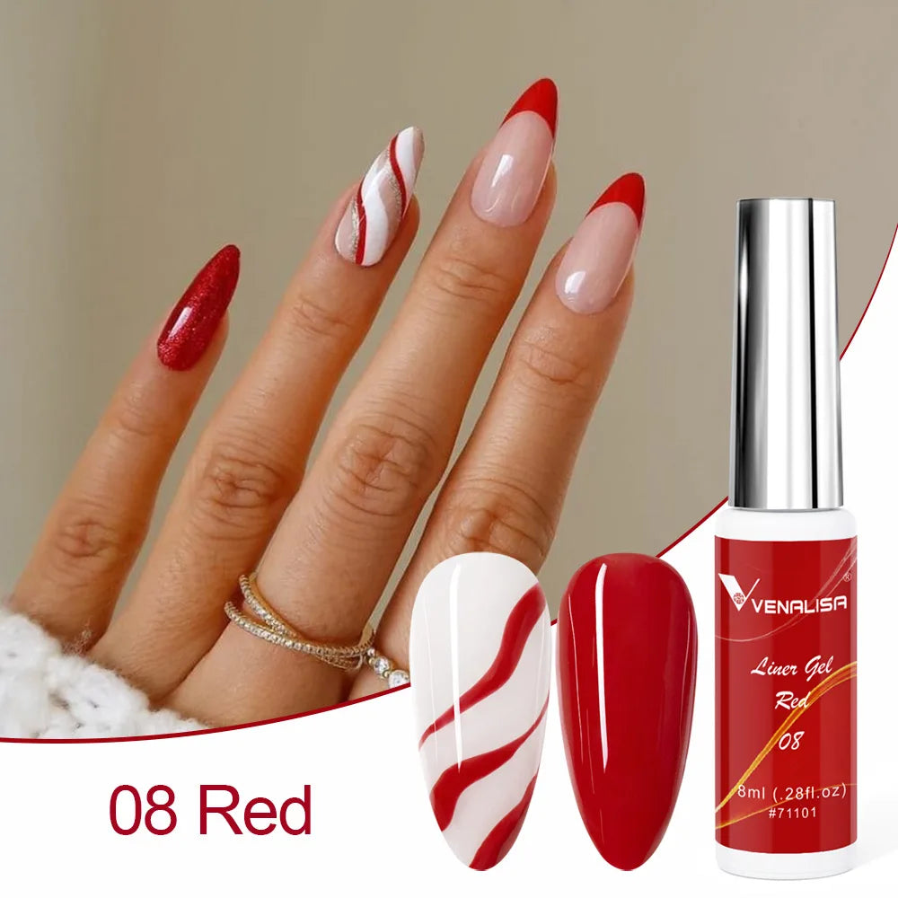 NALISA New 21 Colors Liner Gel Polish DIY Nail Art Painting Draw Line Nail Gel 8ml 2025 Private Label Enamel Gel Nail Polish Ink