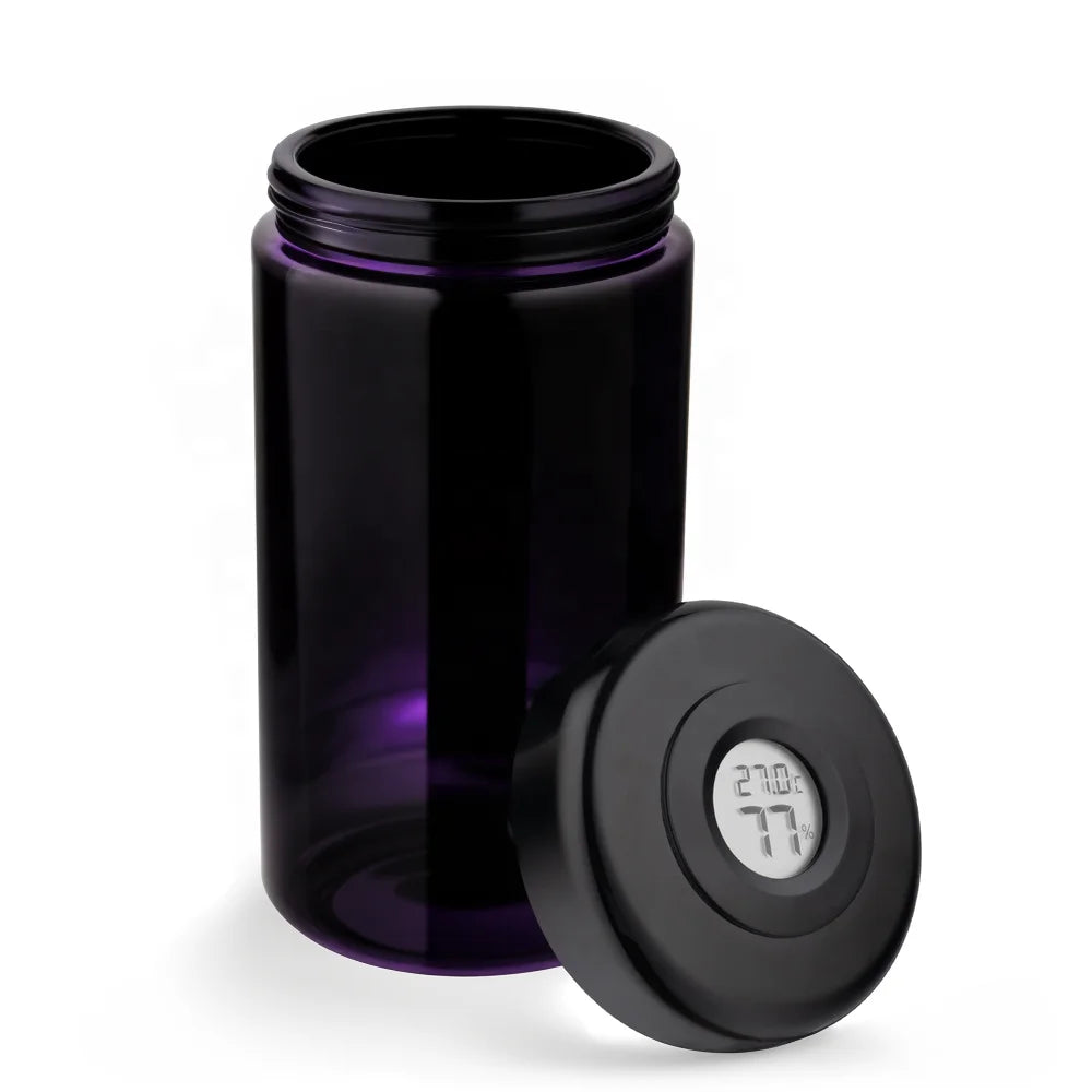 Top Blue 1000 ML Deluxe Smell Proof UV Glass Jar with Lid Multipurpose Stash Spice Airtight  Jar  Display Humidity