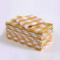 Yellow Lattice Restaurant Napkins Plain Weave Polyester Cloth Napkins Eco-friendly Reusable Printed Dinner Napkins for Weddings