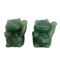 Hot sale carved crystal animal crystal carving green aventurine lucky cat for souvenir healing gift