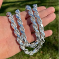 1 -10mm Sterling Silver 925 Rope Bracelet-diamond Cut-rhodium Plated 2-10mm Sterling Silver 925 Rope Necklace